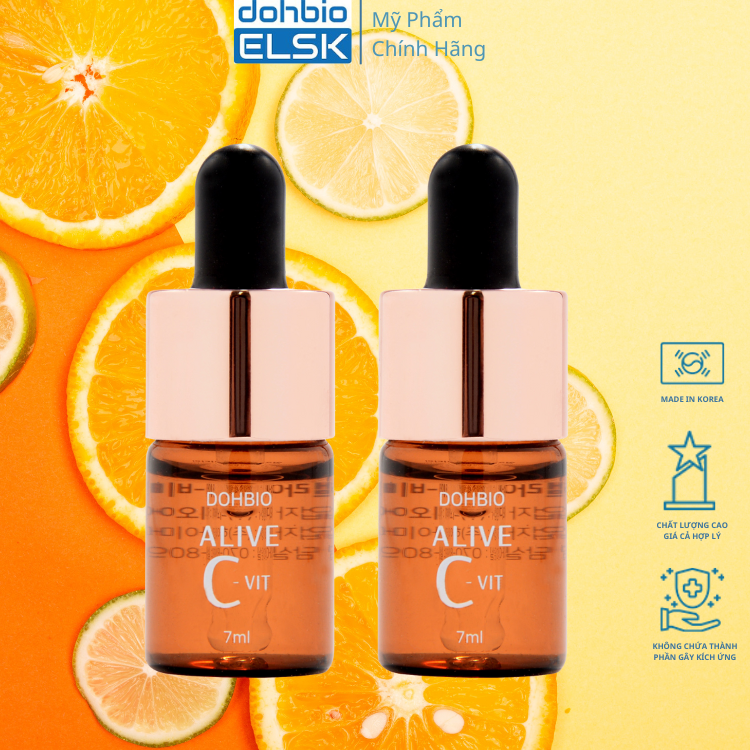 Serum Vitamin C Dohibio Elsk, tinh chất C làm đẹp da, nhập khẩu Hàn Quốc, bộ sản phẩm 2 chai