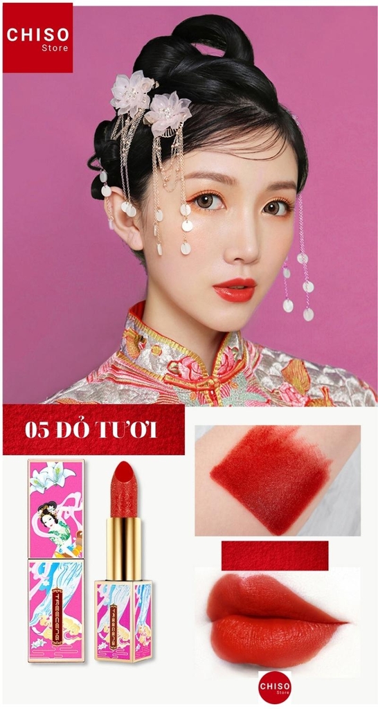 Son môi Treeceng dưỡng ẩm trang điểm lâu trôi thiết kế cung đình sang trọng quý phái mỹ phẩm nội địa trung 3.6g