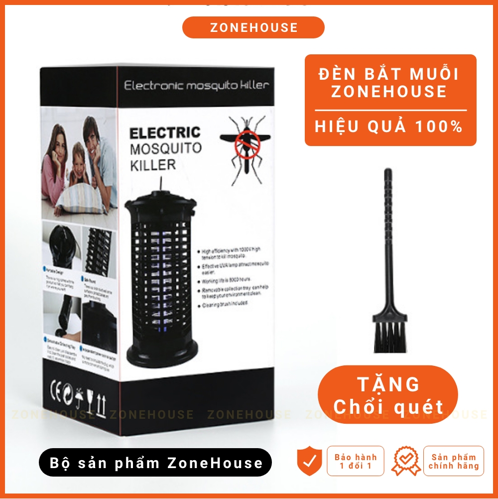 Đèn Bắt Muỗi Cao Cấp ZONEHOUSE - Máy bắt muỗi thông minh, cam kết hiệu quả - Đèn LED 11W Công Suất Cao Ánh Sáng Tím Nano