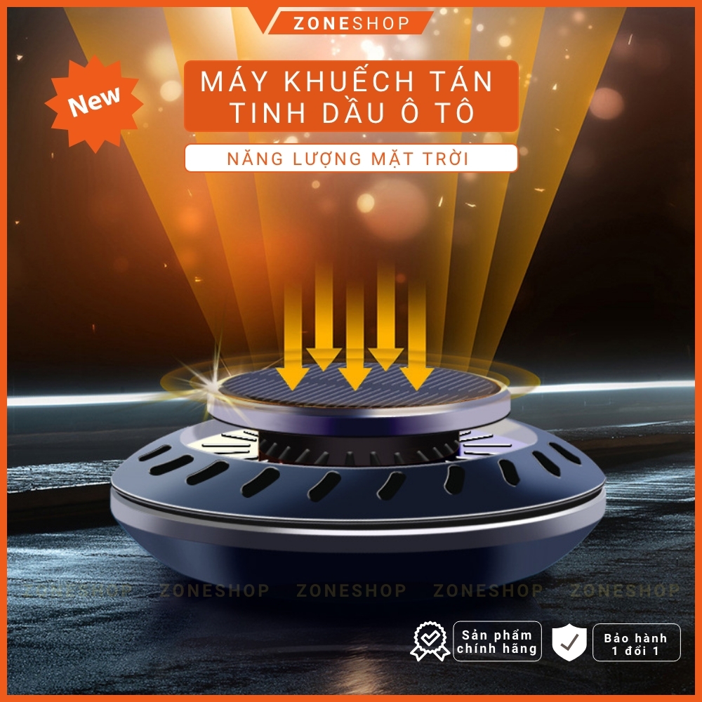Máy khuếch tán tinh dầu nước hoa xe ô tô năng lượng mặt trời ZONEHOUSE, kiểu UFO, máy xoay toả hương tinh dầu [ZONESHOP]