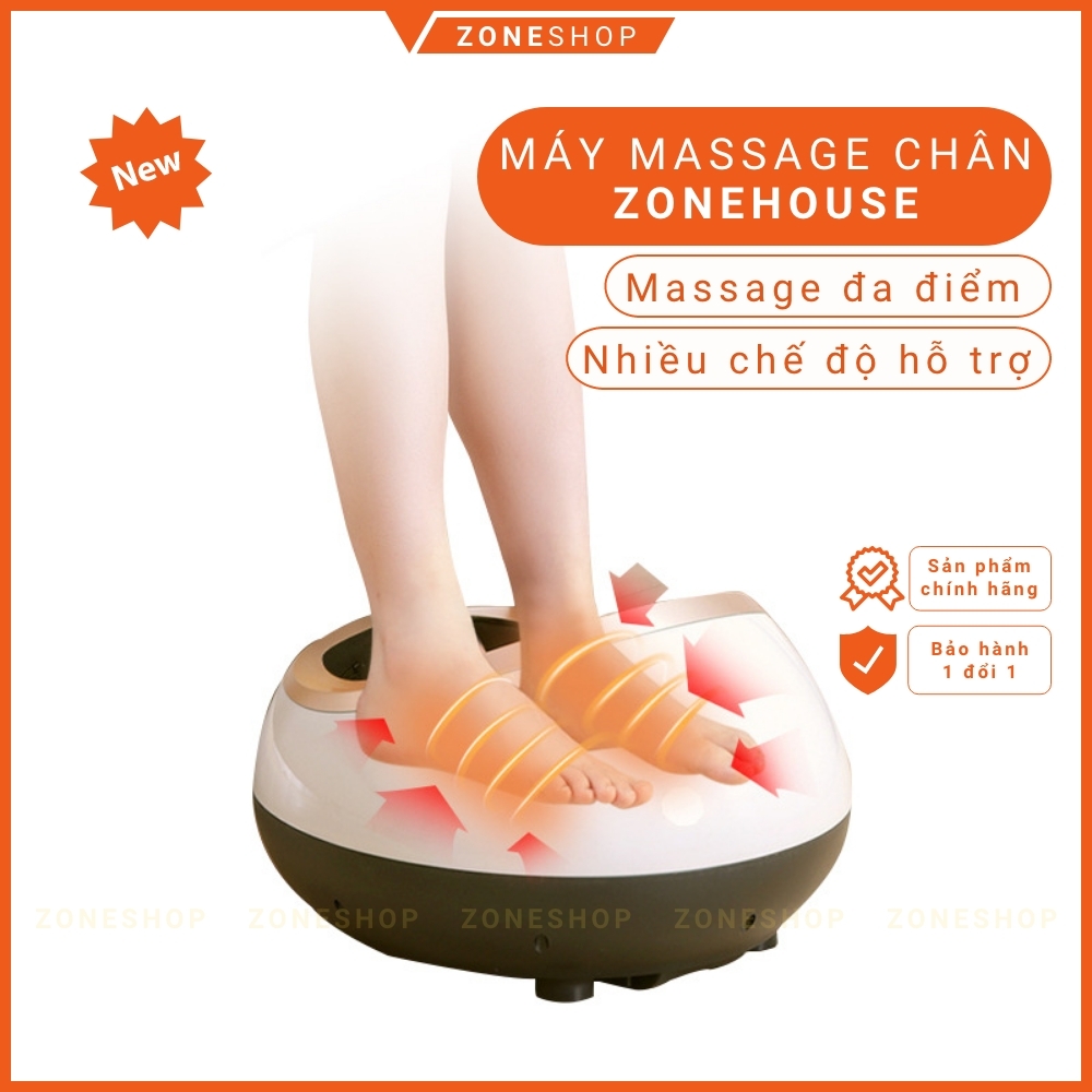 Máy massage chân bấm huyệt Xiaomi ZoneHouse, massage khô đa điểm, chườm nóng, túi khí xoa bóp chân - ZONESHOP