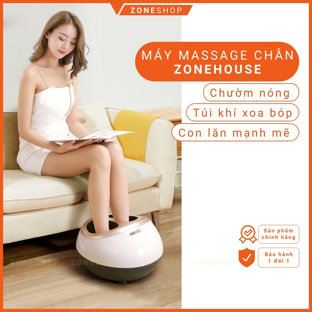Máy massage chân bấm huyệt Xiaomi ZoneHouse, massage khô đa điểm, chườm nóng, túi khí xoa bóp chân - ZONESHOP