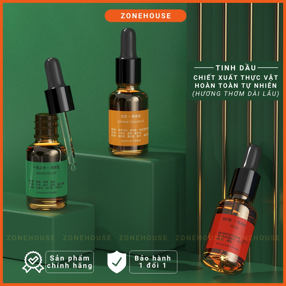 [NEW] Tinh dầu tự nhiên chiết xuất hoàn toàn từ thực vật, an toàn sức khoẻ, mùi hương dễ chịu, lan toả sâu ZONEHOUSE
