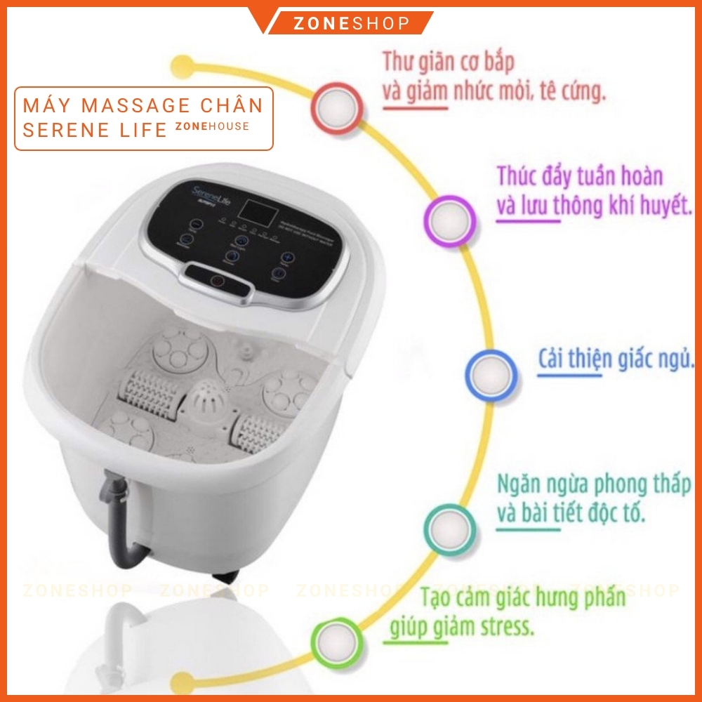 Máy Ngâm Massage Chân SereneLife SL12 ZoneHouse, bồn ngâm chân thông minh, con lăn tự động, Bảo hiểm 2 tỷ [ZONESHOP]