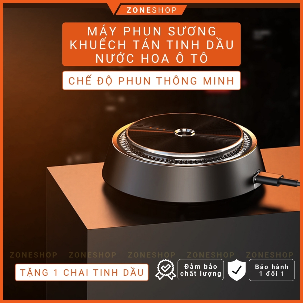 Máy xông khuếch tán tinh dầu, khử mùi xe hơi hợp kim nhôm cao cấp công nghệ châu Âu để ô tô, bàn làm việc sang trọng