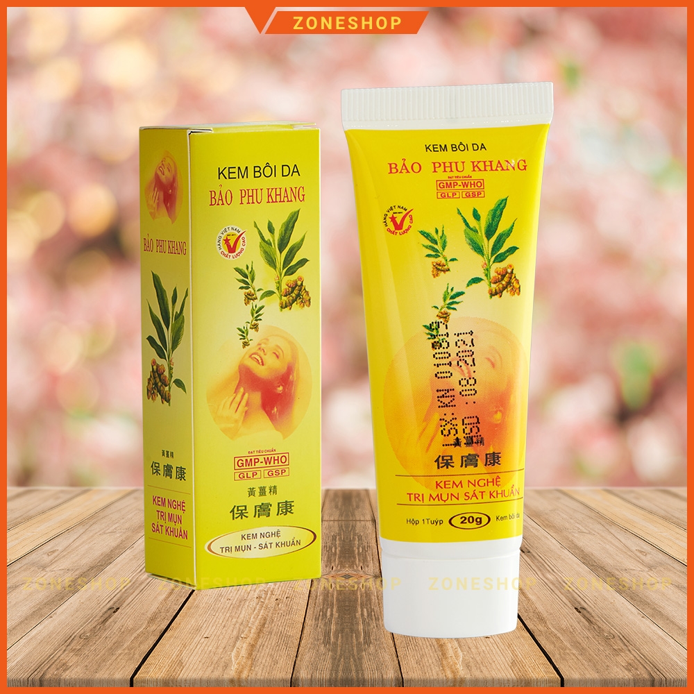 Kem nghệ giảm mụn, mịn da, trắng hồng - Kem Tinh Nghệ Bảo Phu Khang, ngừa mụn tự nhiên [ZONESHOP]