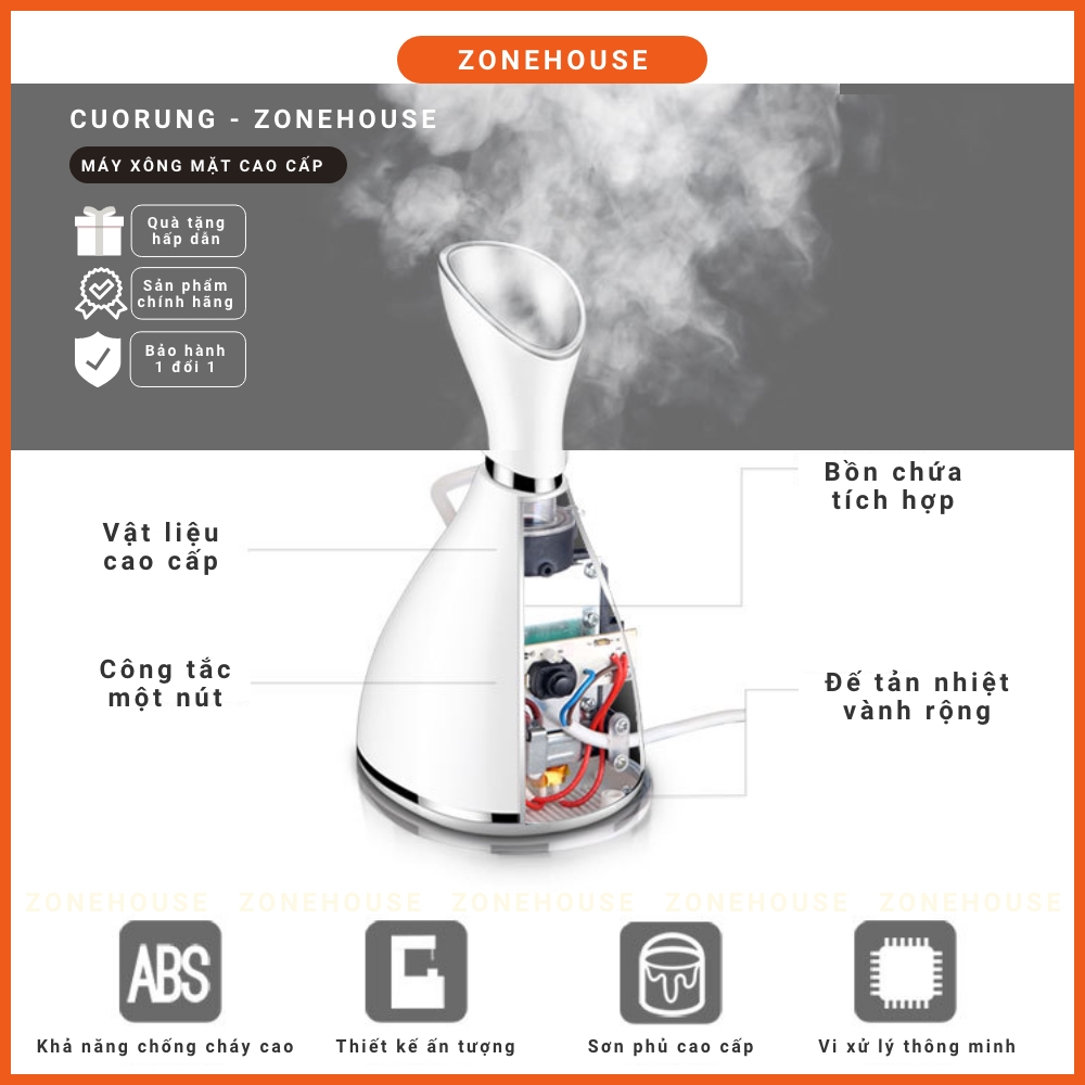 [CAO CẤP] Máy xông hơi mặt CUORUNG - ZONEHOUSE, máy xông hơi massage mặt cao cấp chính hãng Cuorung