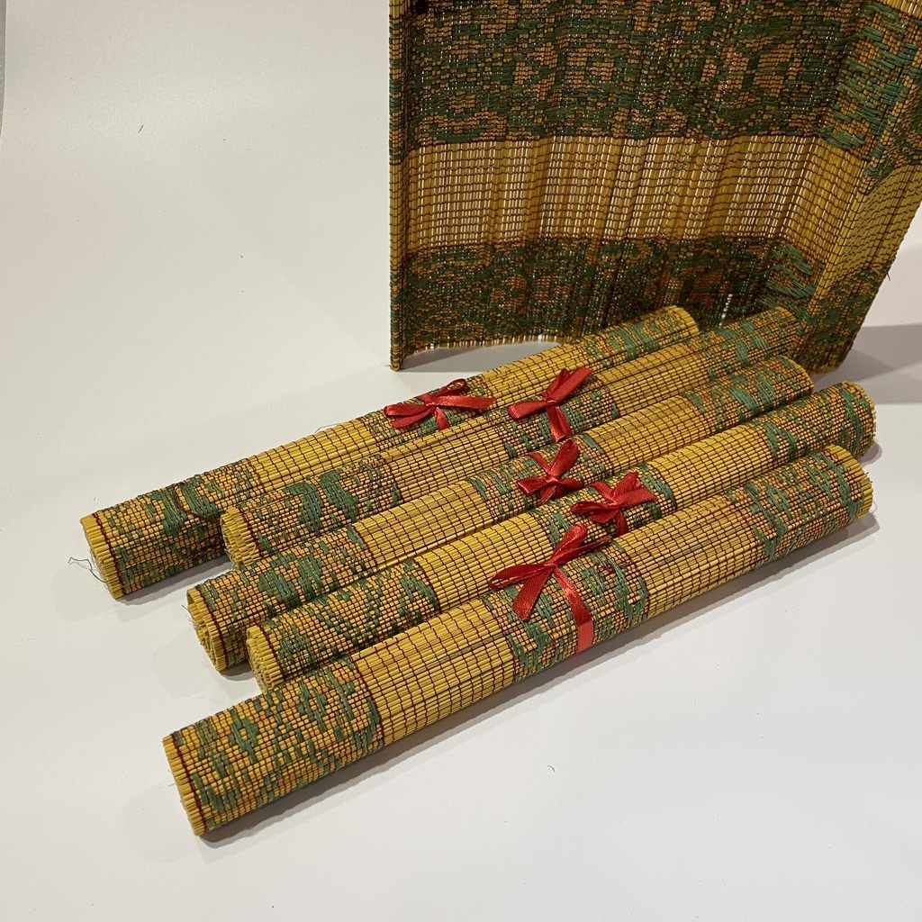 Tấm lót bàn ăn mành thổ cẩm cao cấp 30x40cm, miếng lót bàn ăn đẹp cho nhà hàng, gia đình, quán ăn