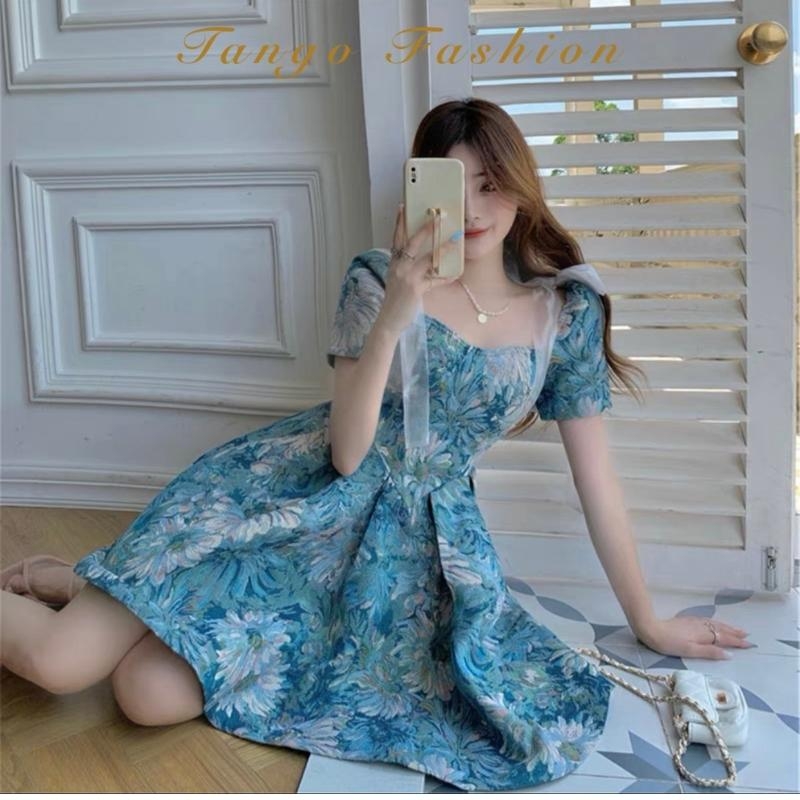 Váy nữ, đầm xòe công chúa, in họa tiết kiểu dáng dễ thương  - TANGO FASHION