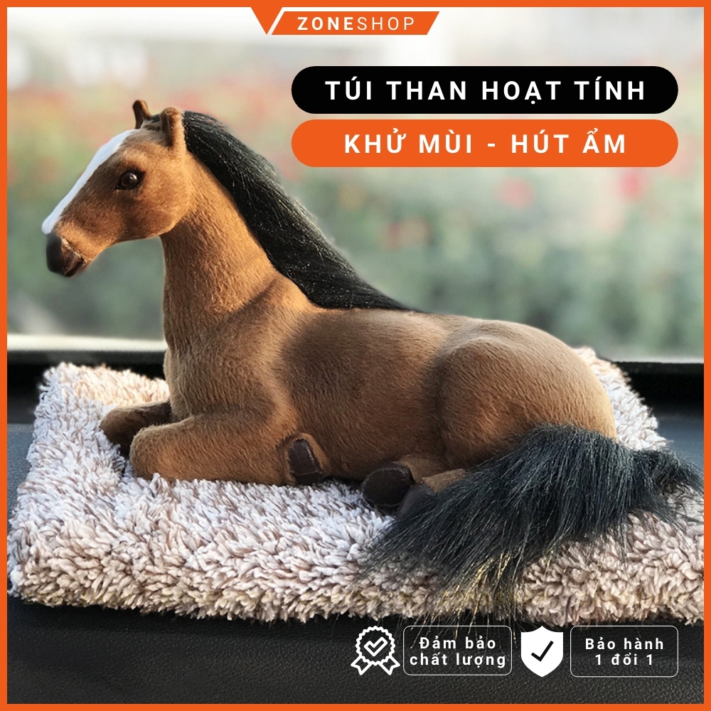 Thú bông than hoạt tính khử mùi, túi than tre lọc không khí hút ẩm trang trí taplo ô tô, xe hơi, bàn làm việc Zone Shop