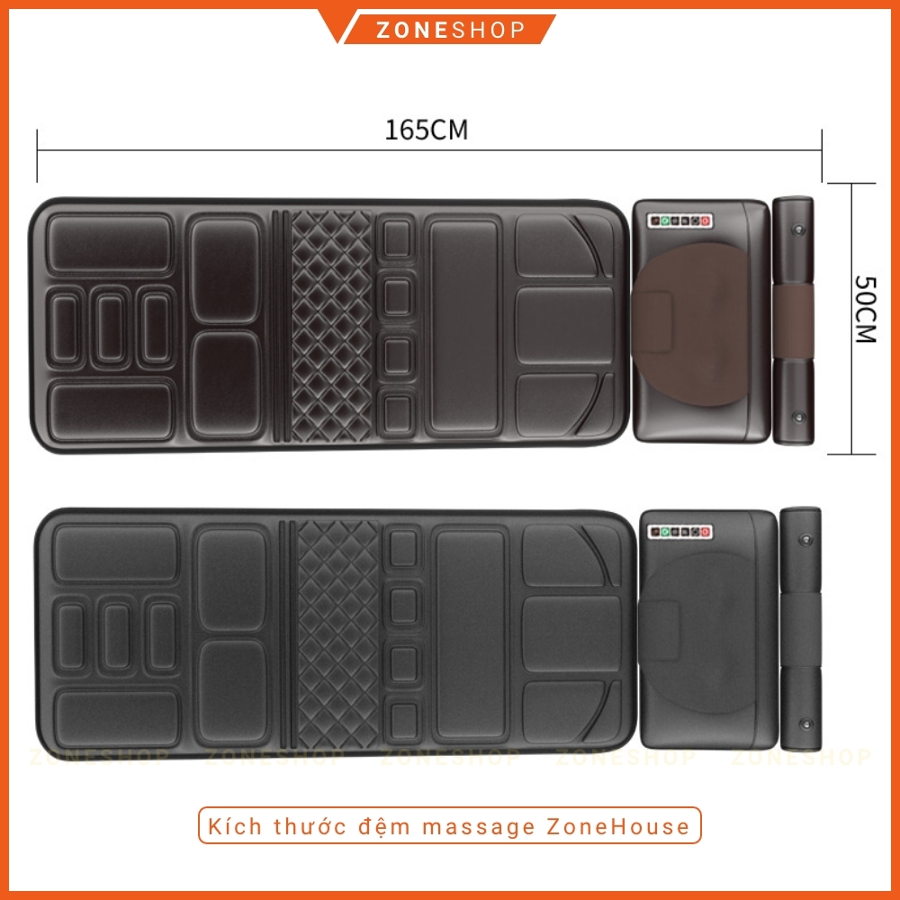 Nệm massage toàn thân công nghệ Nhật Bản ZONEHOUSE, đệm massage đa điểm toàn thân, đầu, vai, cổ, lưng, chân [ZONESHOP]