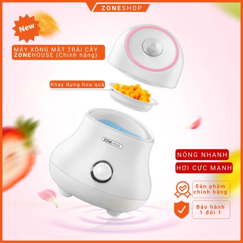 Máy xông mặt hoa quả trái bầu ZONEHOUSE, phun hơi nóng xông tinh dầu xả chanh, xông mũi, máy làm nóng nhanh [ZONESHOP]