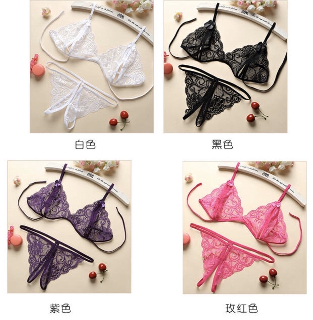 Đồ lót ren - bộ lót sexy quyến rũ gợi cảm dây, quần chip lọt khe hở đấy + áo lót ren siêu mỏng [TANGO FASHION]