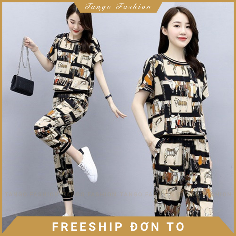 Đồ bộ mặc nhà nữ, Set bộ đi chơi, Đồ bộ thun thể thao hiện đại trẻ trung theo phong cách Hàn Quốc [TANGO FASHION]