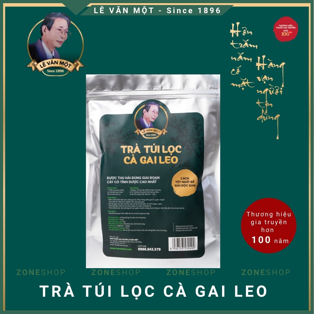Trà túi lọc Cà Gai Leo Lê Văn Một, trà thảo dược Cà Gai Leo chính hãng, trà hạ men gan, thải độc, mát gan