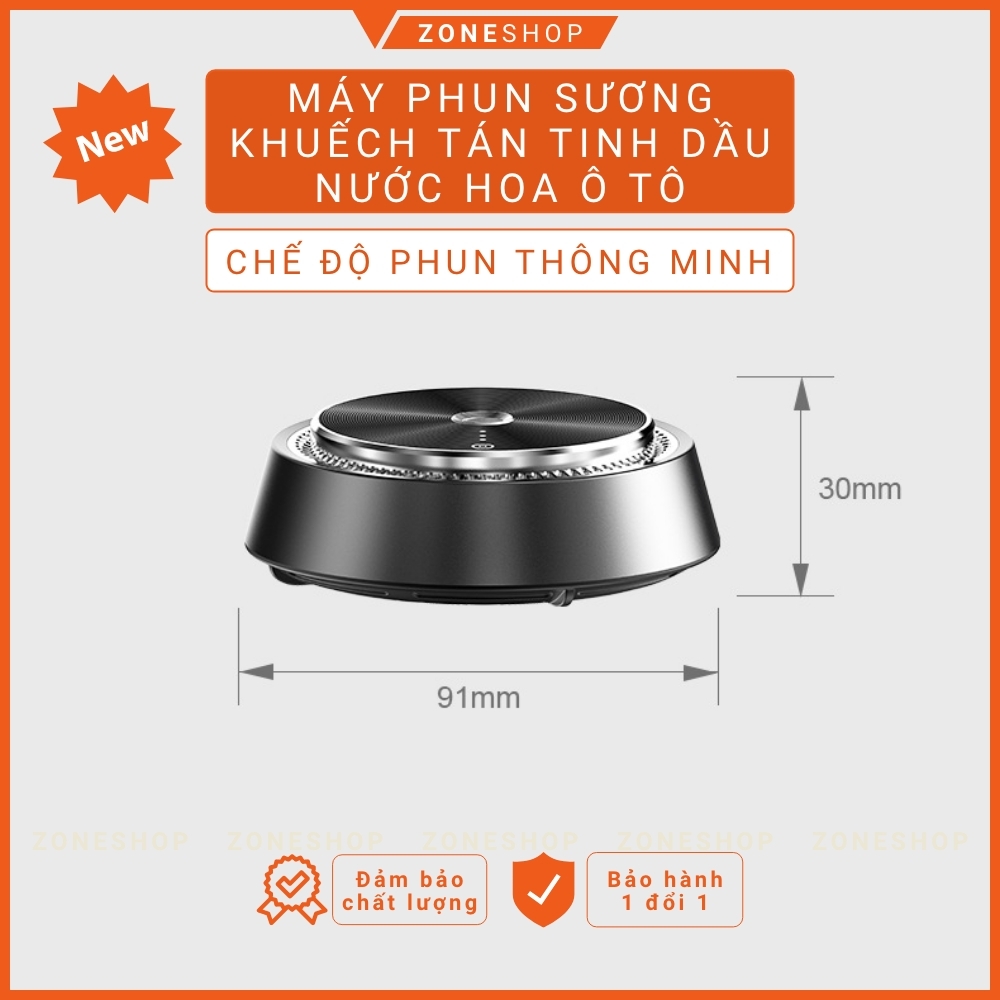 Máy xông khuếch tán tinh dầu, khử mùi xe hơi hợp kim nhôm cao cấp công nghệ châu Âu để ô tô, bàn làm việc sang trọng