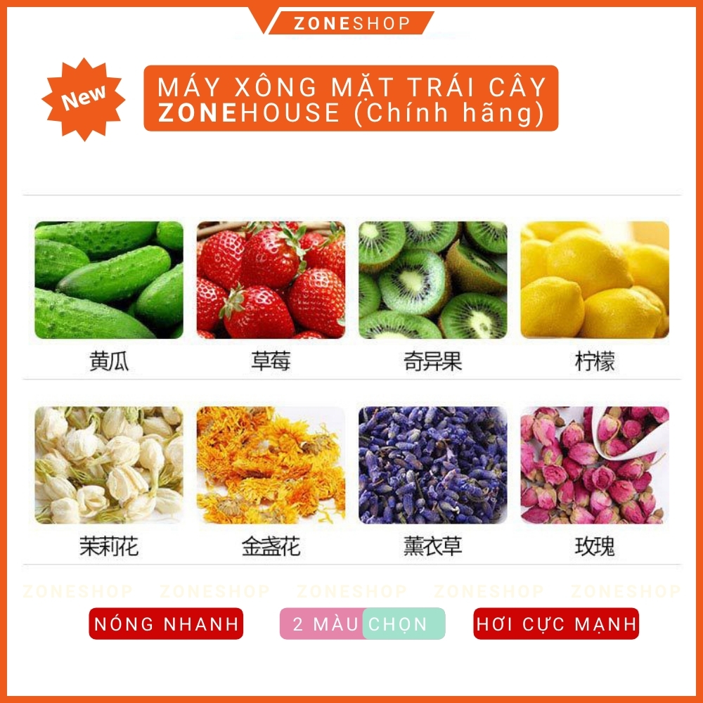 Máy xông mặt trái cây ZONEHOUSE, máy xông hơi mặt hoa quả, dưa leo, vòi phun mạnh, làm nóng nhanh [ZONESHOP]