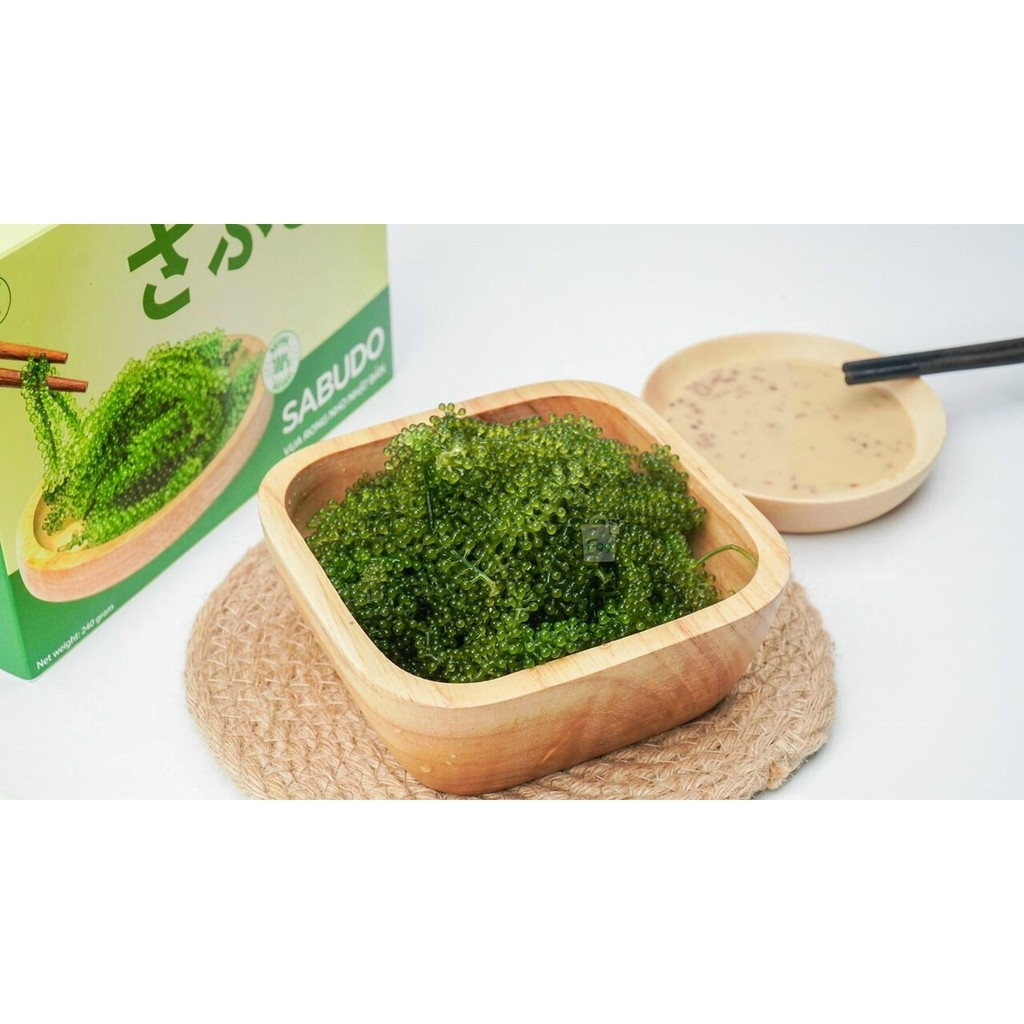 [CHÍNH HÃNG] COMBO 2 Hộp Rong nho tách nước SABUDO và 2 Chai xốt mè rang, vua rong nho Nhật Bản, rong nho Sabudo
