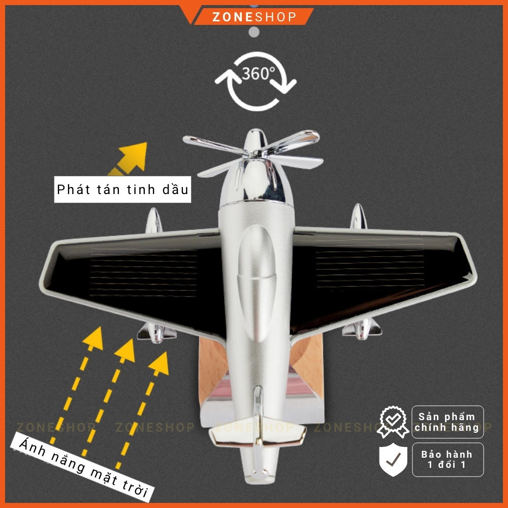 TINH DẦU Ô TÔ Năng Lượng Mặt Trời ZONEHOUSE hình Máy Bay Cổ Điển, máy khuếch tán tặng kèm tinh dầu thơm [ZONESHOP]