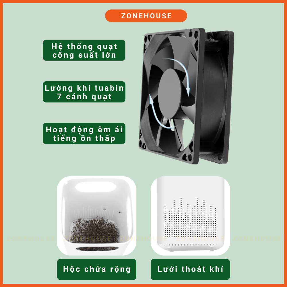 Đèn bắt muỗi cao cấp ZONEHOUSE, chế độ thông minh, trang trí để bàn, làm đèn ngủ, hiệu quả cao