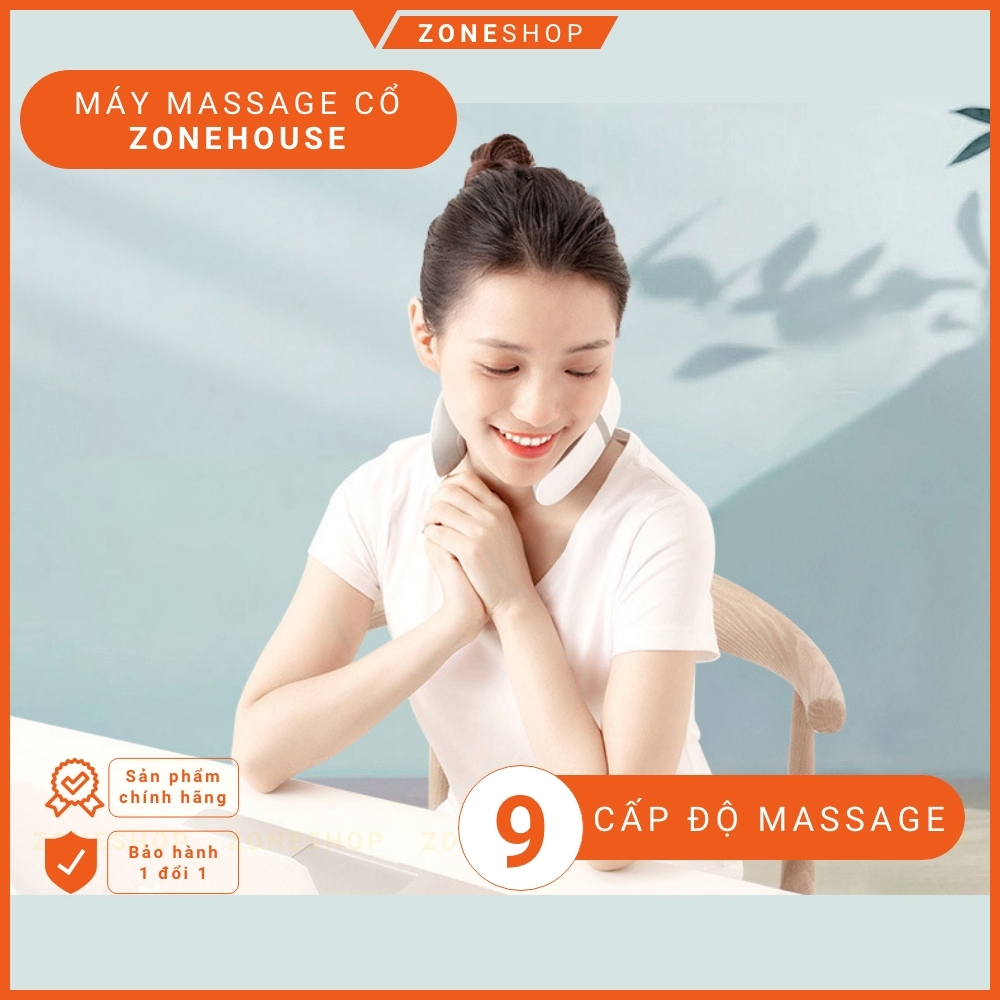 Máy massage cổ xung điện ZONEHOUSE, 2 đầu tiếp xúc công nghệ Nhật Bản, 9 chế độ massage, nhỏ gọn tiện lợi [ZONESHOP]