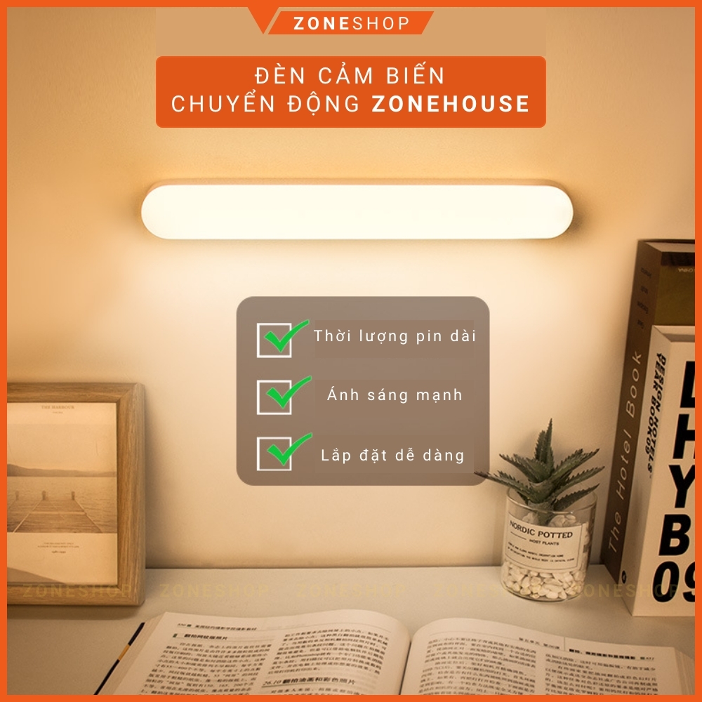 Đèn Led Cảm ứng Chuyển Động ZONEHOUSE Không Dây, Đèn cảm biến Thông Minh Gắn tủ quần áo, tủ bếp, Cầu Thang ZO