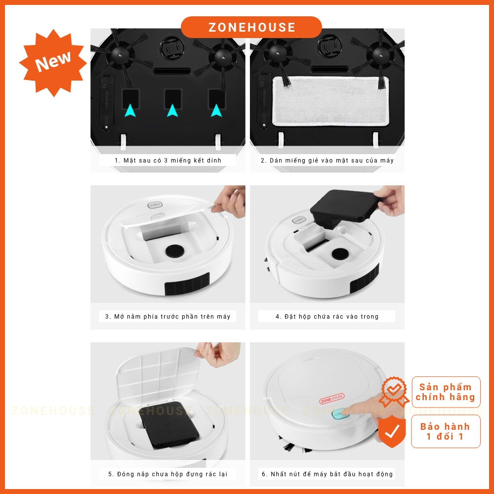 Robot Hút Bụi Thông Minh ZoneHouse - Super Woman, hút bụi thông minh, Hàng Chính Hãng, lau nhà, chống rơi [ZONESHOP]