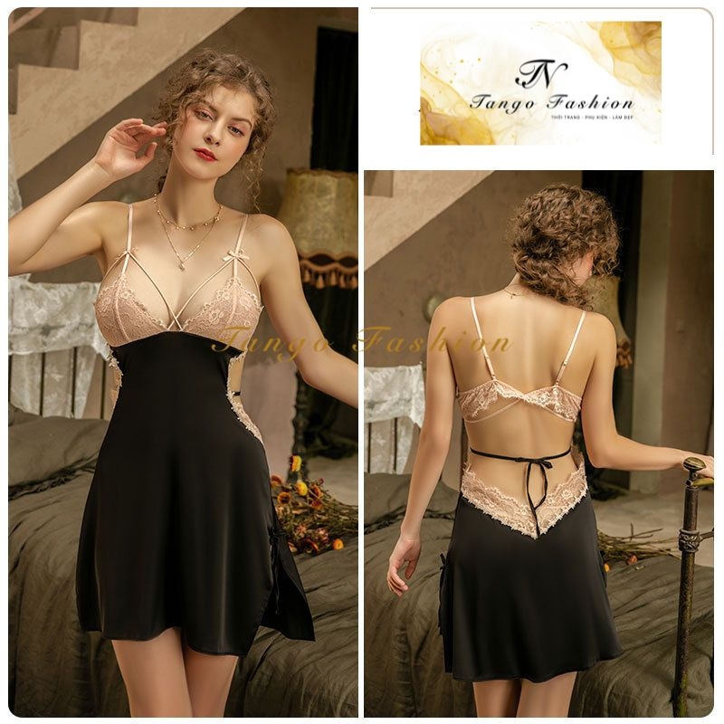 Váy ngủ sexy lụa cao cấp, Đầm mặc nhà gợi cảm quyến rũ - Tango Fashion Shop