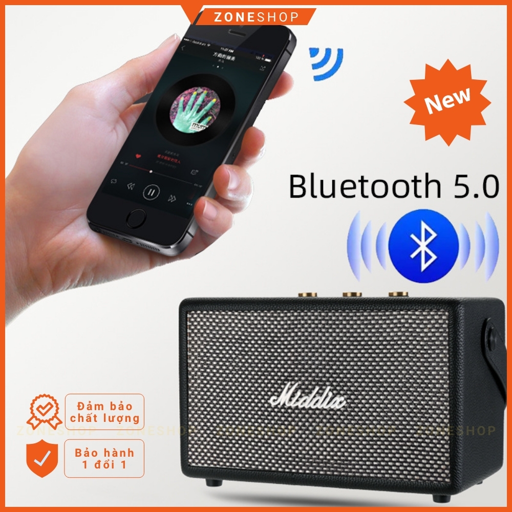 Loa Bluetooth MIDDIA Âm Thanh Sống Động Thiết Kế Bọc Da Kiểu Dáng Phong Cách ZONESHOP