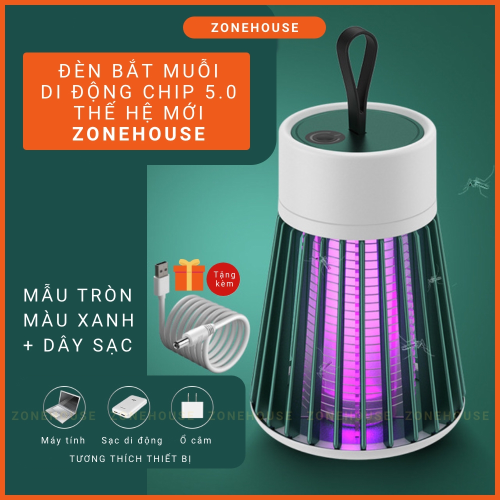 Đèn bắt muỗi thông minh Electric S thế hệ mới nhất - Đèn bắt muỗi di động + kèm dây sạc, máy bắt muỗi ZONEHOUSE