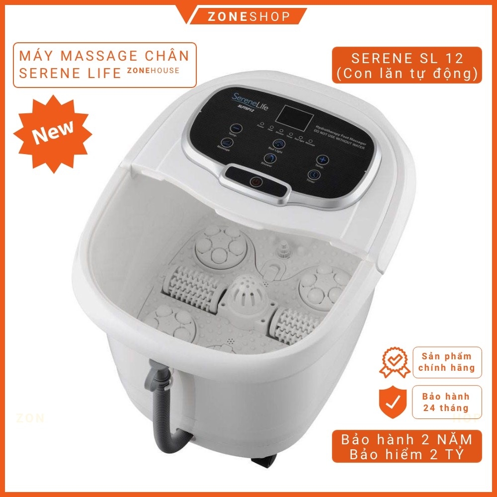 Máy Ngâm Massage Chân SereneLife SL12 ZoneHouse, bồn ngâm chân thông minh, con lăn tự động, Bảo hiểm 2 tỷ [ZONESHOP]