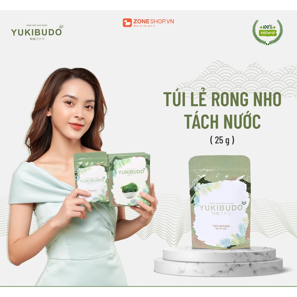 [CHÍNH HÃNG] COMBO 1 hộp rong nho YUKIBUDO và 1 lọ xốt mè rang 300ml YUKIBUDO, Rong nho tách nước YUKIBUDO - ZONESHOP.VN