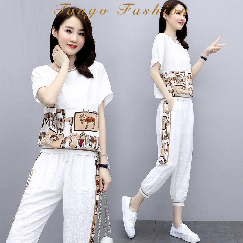 Đồ bộ mặc nhà nữ, Set bộ đi chơi, Đồ bộ thun thể thao hiện đại trẻ trung theo phong cách Hàn Quốc [TANGO FASHION]