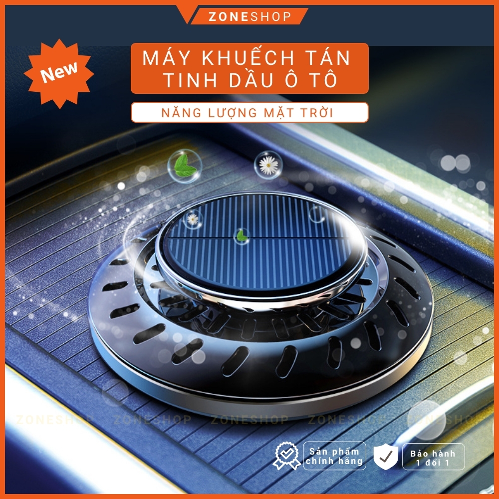 Máy khuếch tán tinh dầu nước hoa xe ô tô năng lượng mặt trời ZONEHOUSE, kiểu UFO, máy xoay toả hương tinh dầu [ZONESHOP]
