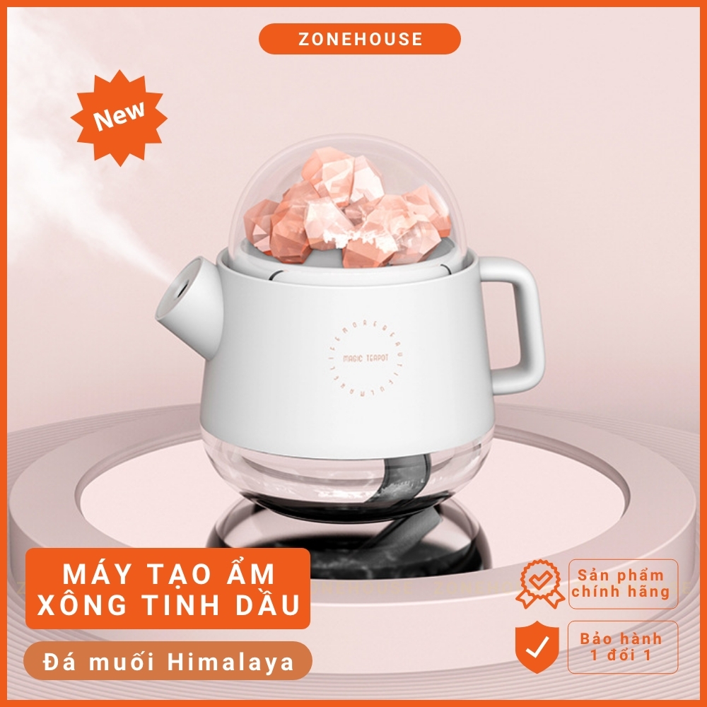 Máy xông tinh dầu bình nước đá muối Himalaya ZONEHOUSE New, đá muối tự nhiên, đèn xông tinh dầu văn phòng [ZONESHOP]