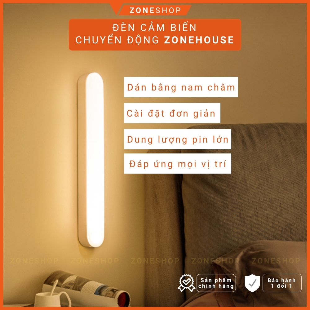 Đèn Led Cảm ứng Chuyển Động ZONEHOUSE Không Dây, Đèn cảm biến Thông Minh Gắn tủ quần áo, tủ bếp, Cầu Thang ZONESHOP