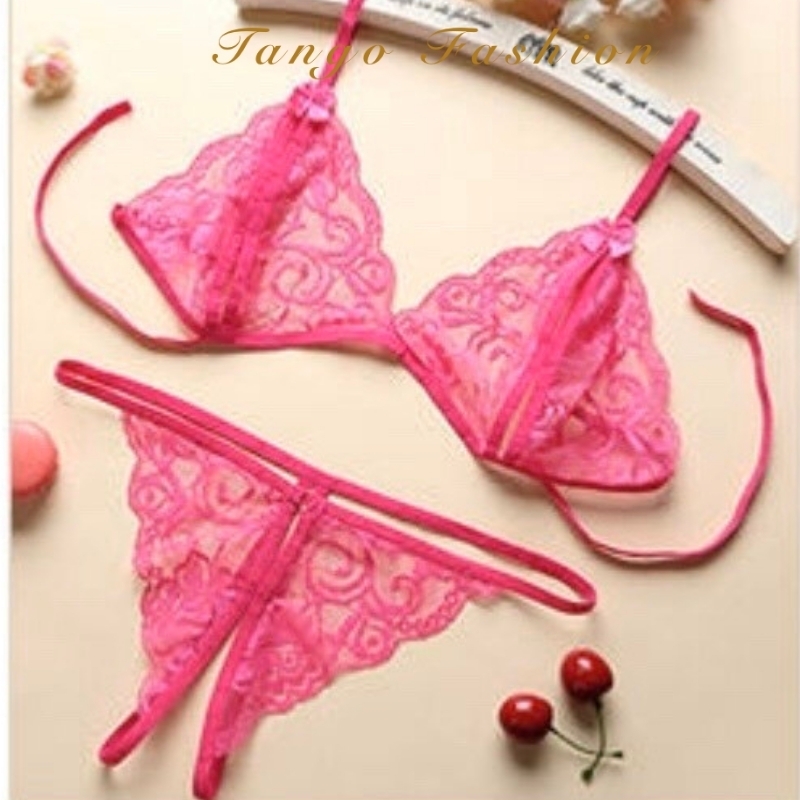 Đồ lót ren - bộ lót sexy quyến rũ gợi cảm dây, quần chip lọt khe hở đấy + áo lót ren siêu mỏng [TANGO FASHION]