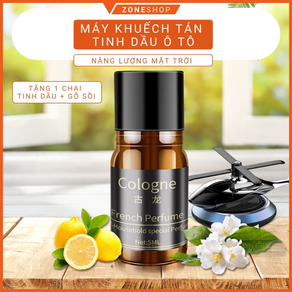 NƯỚC HOA Ô TÔ Năng Lượng Mặt Trời ZONEHOUSE hình Máy Bay Trực Thăng, Tặng Kèm Tinh Dầu Thơm [ZONESHOP]