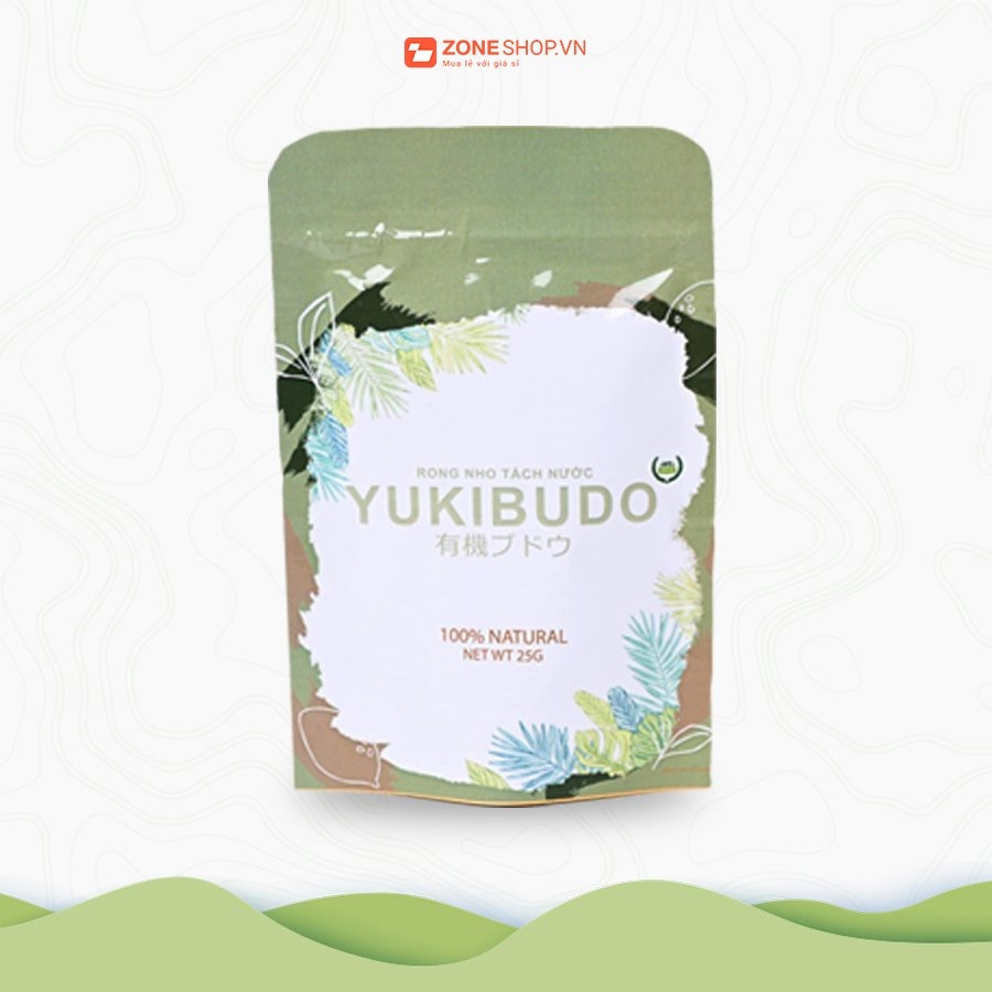 [CHÍNH HÃNG] Túi rong nho tách nước YUKIBUDO túi 25 g, rong nho tách nước Công nghệ Nhật Bản, hoàn toàn tự nhiên 100%