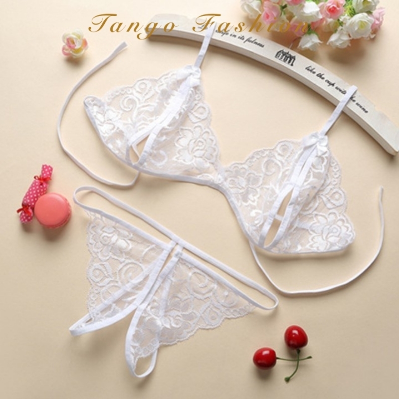 Đồ lót ren - bộ lót sexy quyến rũ gợi cảm dây, quần chip lọt khe hở đấy + áo lót ren siêu mỏng [TANGO FASHION]