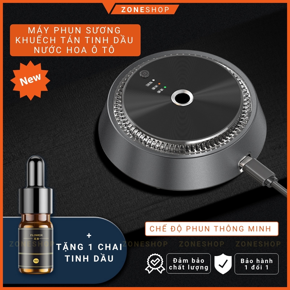 Máy xông khuếch tán tinh dầu, khử mùi xe hơi hợp kim nhôm cao cấp công nghệ châu Âu để ô tô, bàn làm việc sang trọng