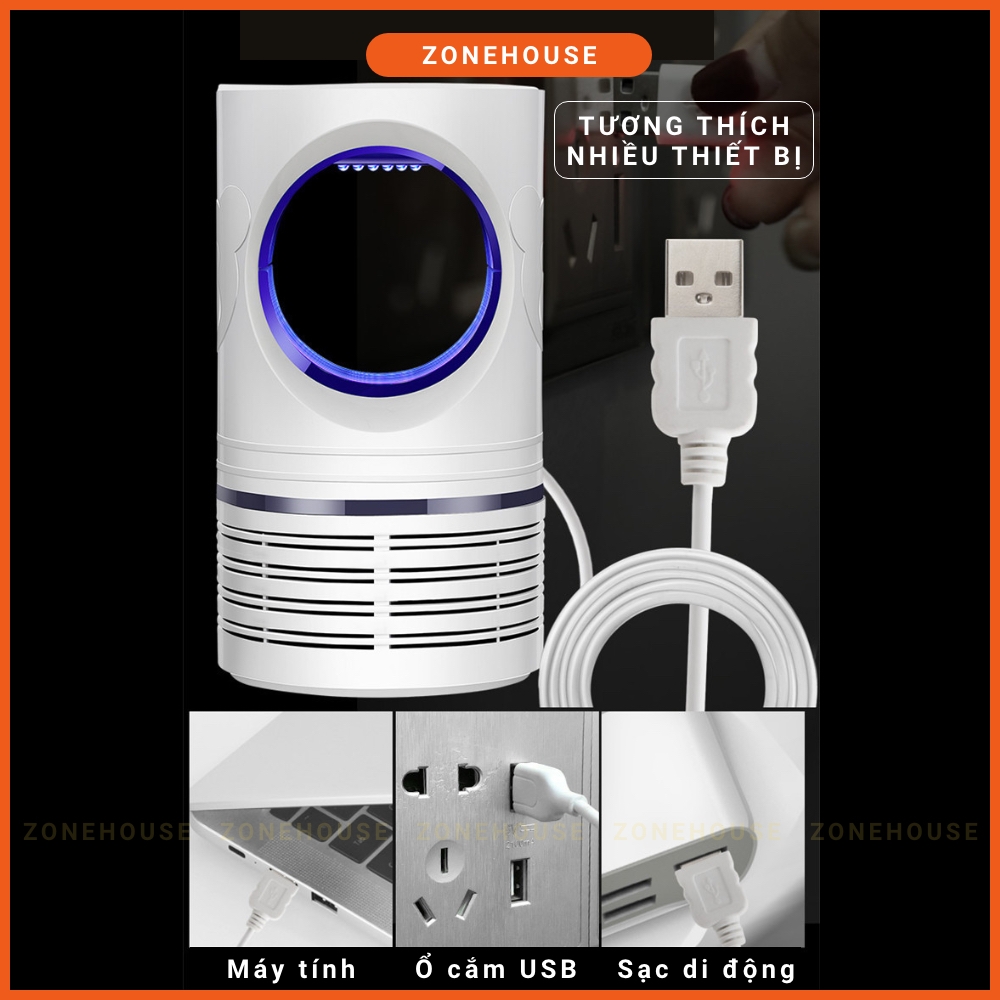 Đèn bắt muỗi thông minh ZONEHOUSE, trang trí để bàn, làm đèn ngủ, hiệu quả cao, quạt hút kiểu quạt máy bay