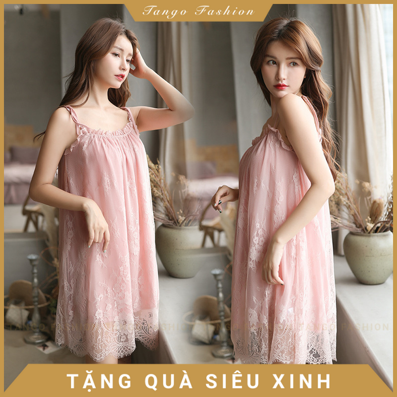 Đầm Ngủ Sexy - Váy Ngủ Ren Voan Ren Công Chúa 2 Lớp Cao Mềm Mát Mịn Quyến Rũ (Tặng ngay 1 quần lót lọt khe)