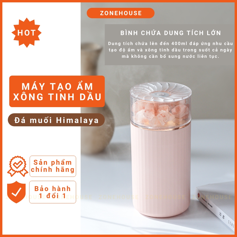 Máy xông tinh dầu đá muối Himalaya ZONEHOUSE, đá muối tự nhiên, đèn xông tinh dầu ô tô, văn phòng, nhà ở