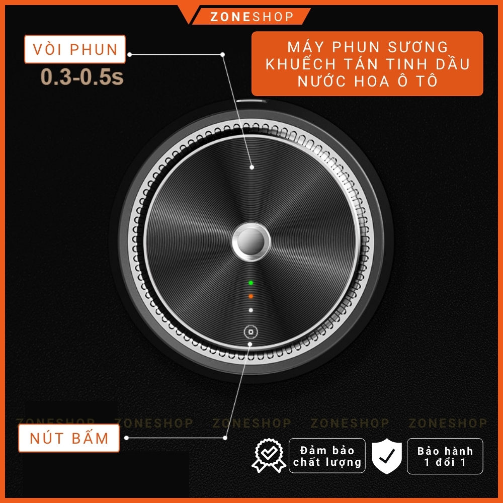 Máy xông khuếch tán tinh dầu, khử mùi xe hơi hợp kim nhôm cao cấp công nghệ châu Âu để ô tô, bàn làm việc sang trọng