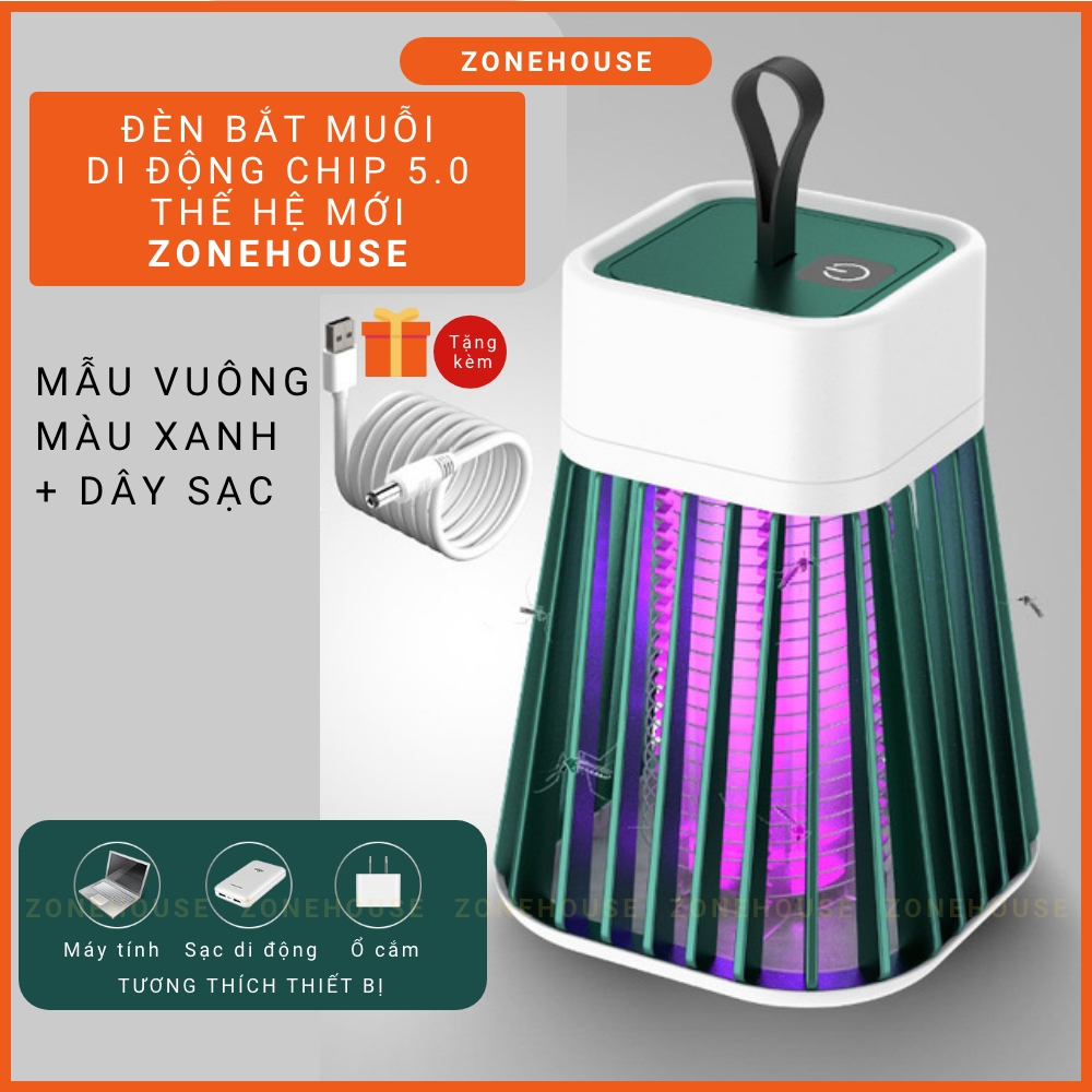 Đèn bắt muỗi thông minh Electric S thế hệ mới nhất - Đèn bắt muỗi di động + kèm dây sạc, máy bắt muỗi ZONEHOUSE