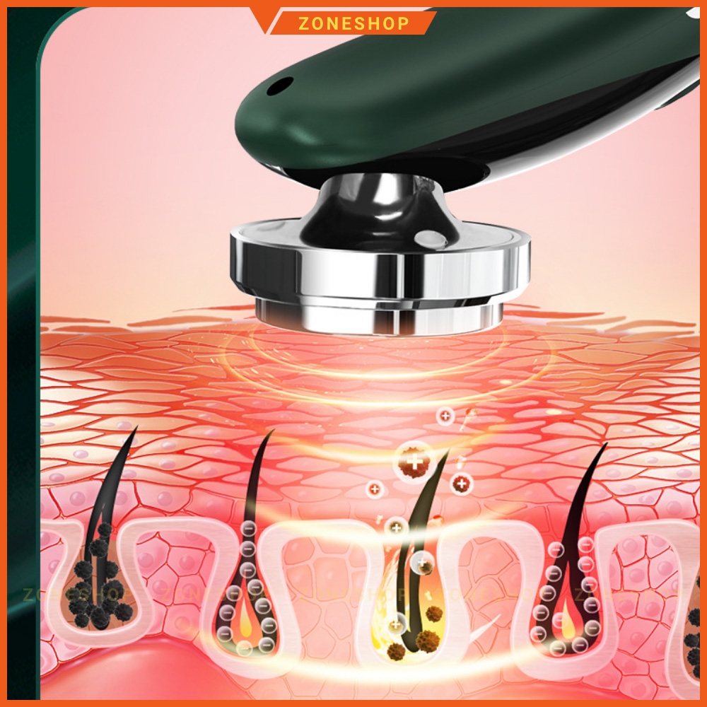 Máy massage mặt cầm tay ION 4 chế độ, 2 nguồn ánh sáng, chăm sóc da mặt ion light, sóng âm - SP Chính hãng [ZONESHOP]