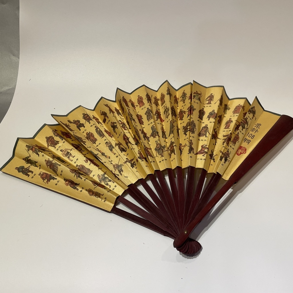 Quạt Giấy Lụa Cao Cấp tranh 108 vị anh hùng Thuỷ Hử, quạt Thuỷ Hử, 108 anh hùng Lương Sơn Bạc