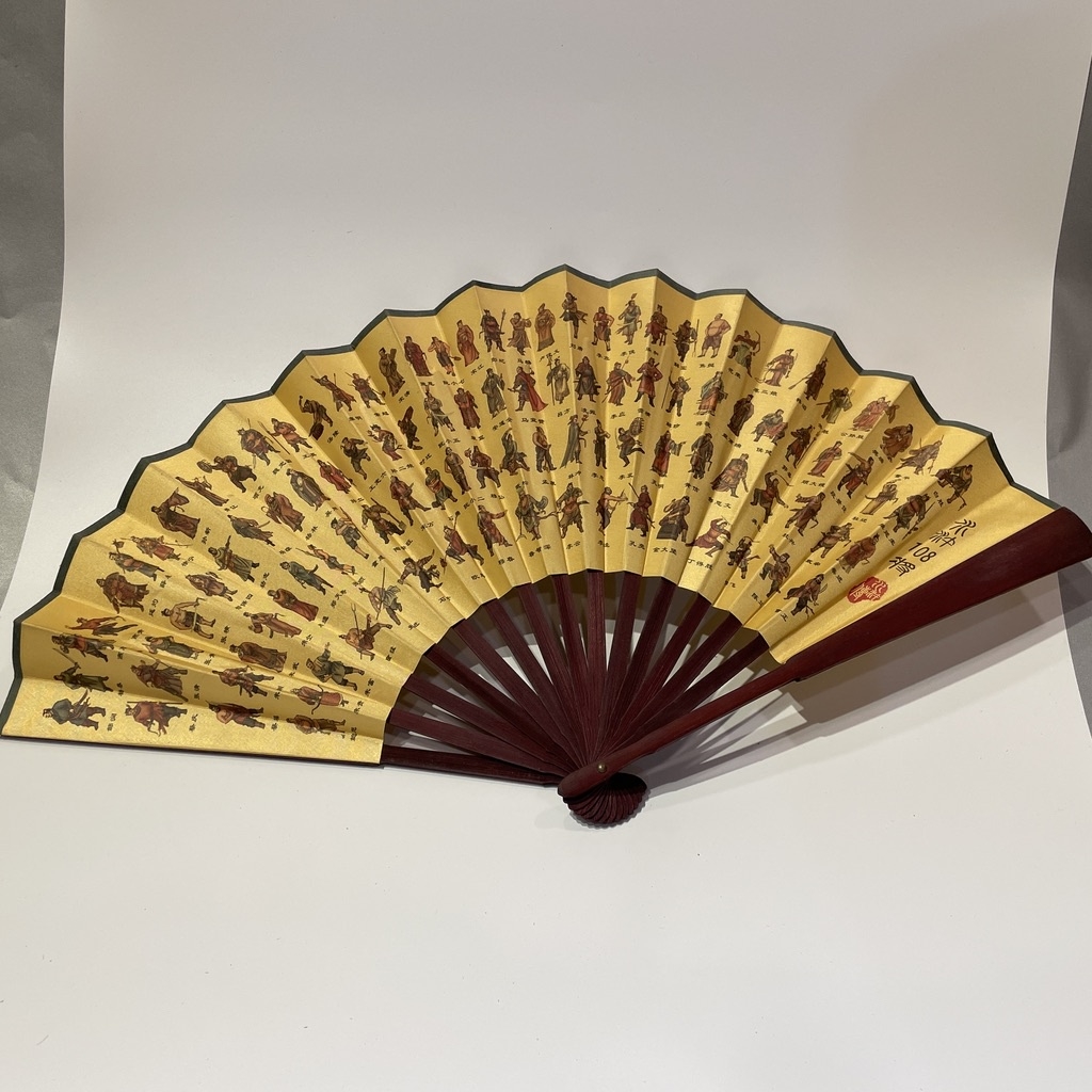 Quạt Giấy Lụa Cao Cấp tranh 108 vị anh hùng Thuỷ Hử, quạt Thuỷ Hử, 108 anh hùng Lương Sơn Bạc