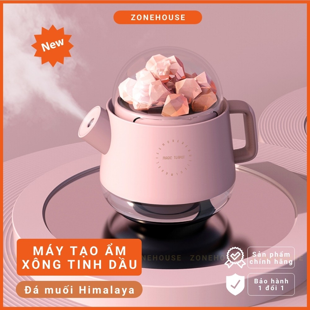 Máy xông tinh dầu bình nước đá muối Himalaya ZONEHOUSE New, đá muối tự nhiên, đèn xông tinh dầu văn phòng [ZONESHOP]